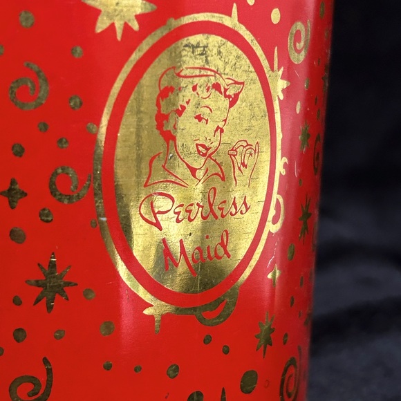 Vintage Red & Gold Peerless Maid Candy peanut tin - Picture 2 of 8
